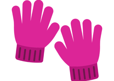 Cartoon image of pink gloves