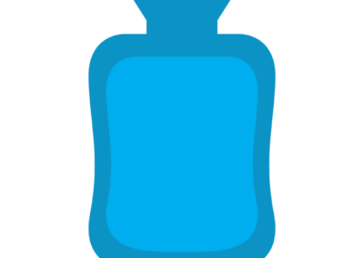 Cartoon image of blue hot water bottle