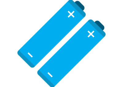 Cartoon image of blue batteries