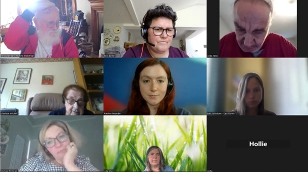 A screenshot of a Zoom meeting featuring 9 people.