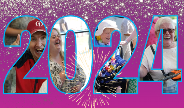 Text: 2024 Each number features a person supported by Carr Gomm