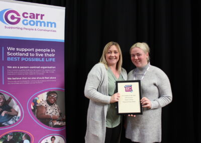 Stephanie accepting our Time to Shine Award in the Innovation category, 2023