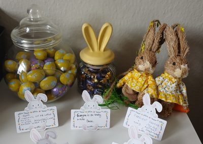 A selection of Easter themed treats on display.